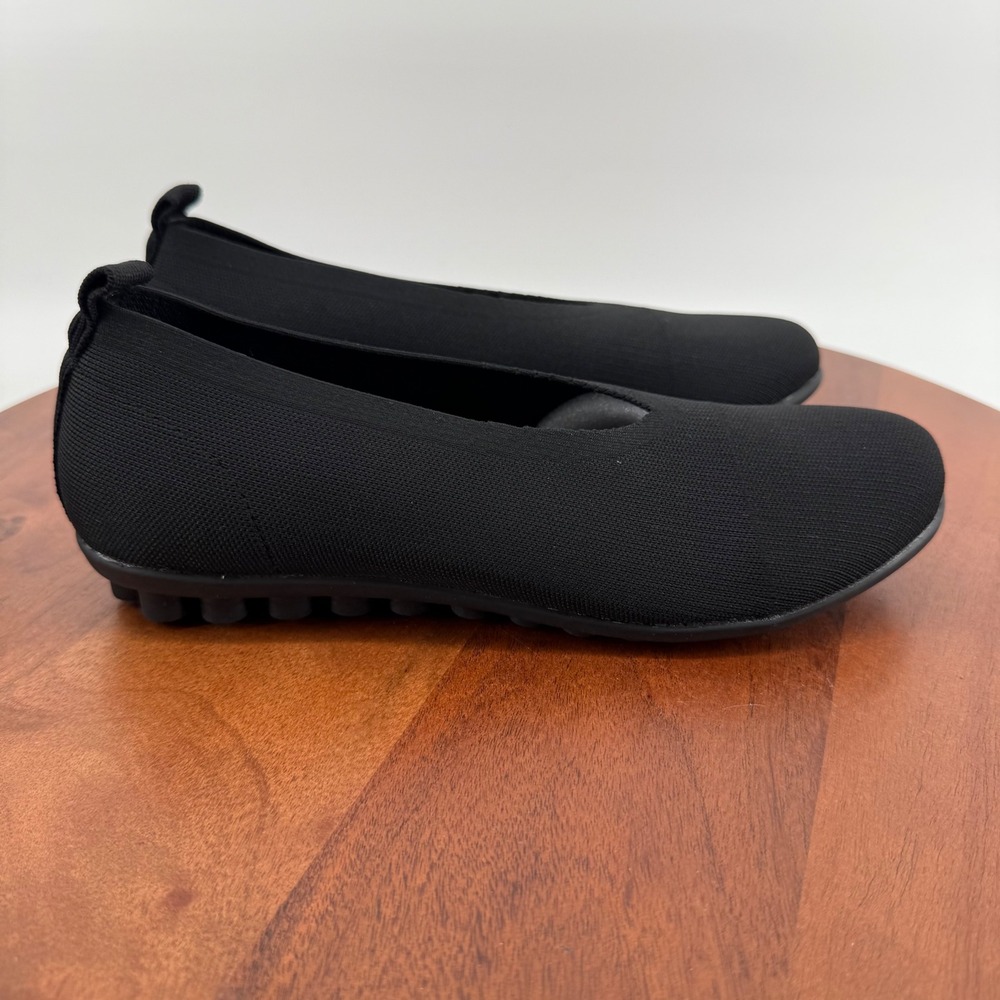 Bernie Mev Shira Black Knit Comfort Slip On Flats Womens EU 39/US 8 Memory Foam